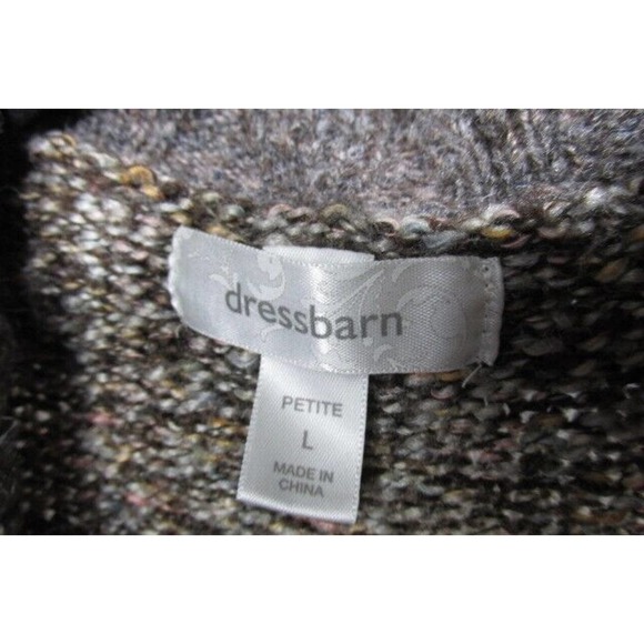 Dressbarn Open Front Shawl Collar Sweater, Size LP - Picture 9 of 9